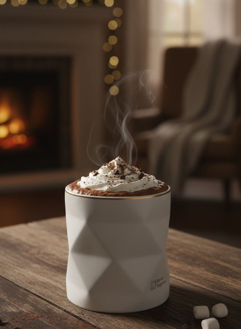 TechDot Coffee Mug, Ceramic Geometric Coffee Mug, Modern Minimalist Design, Luxury Gold Rim Accent, Unique Diamond Texture, Premium Stoneware Cup, Versatile Tea,Coffee and Espresso Cup, Hot or Cold Beverages, Perfect for Home, Office, or Gifting (12oz) - Image 4