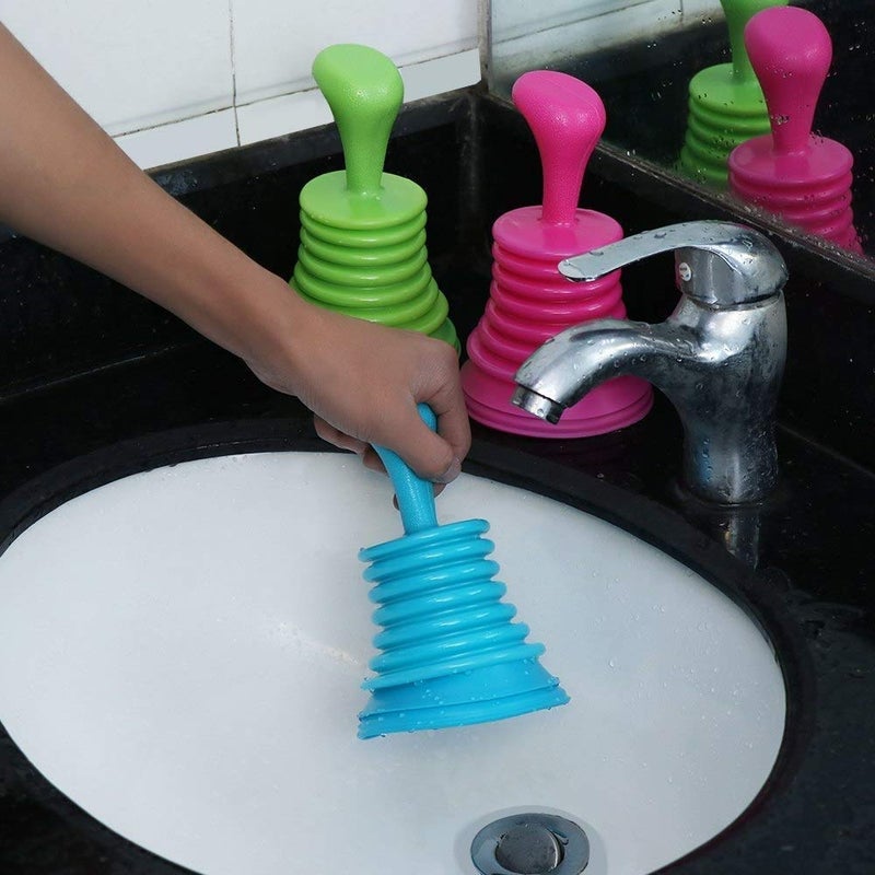 VENJA (LABEL) VENJA (LABEL) Drain Plunger Unblocker | Toilet Bathroom Kitchen Drain Sink Plunger Unblocker Dredging Pipe | Wash Basin Blockage Cleaning Tool (Multicolor)  - Image 3