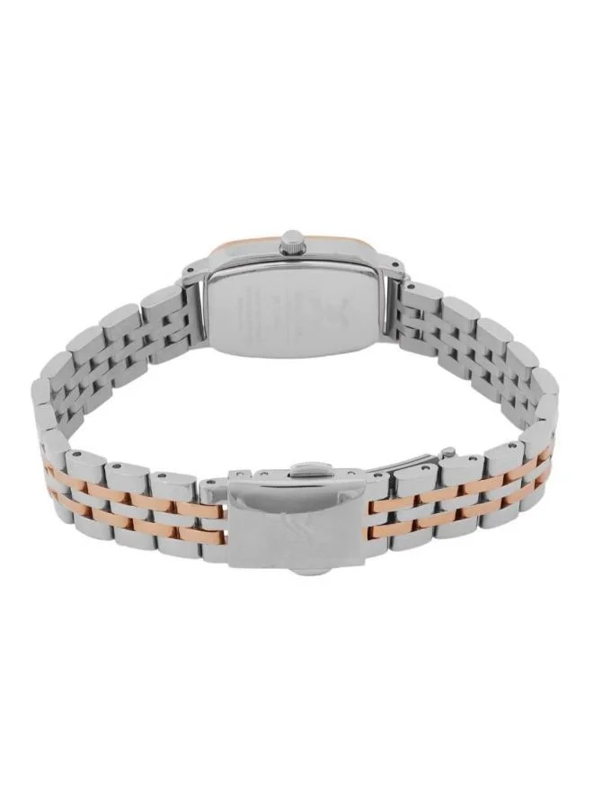 DANIEL KLEIN Women's Stainless Steel Silver and Rose Gold Alloy Case Analog Silver Round Sunray Dial Japanese Quartz Premium 30 Meters Water Resistant