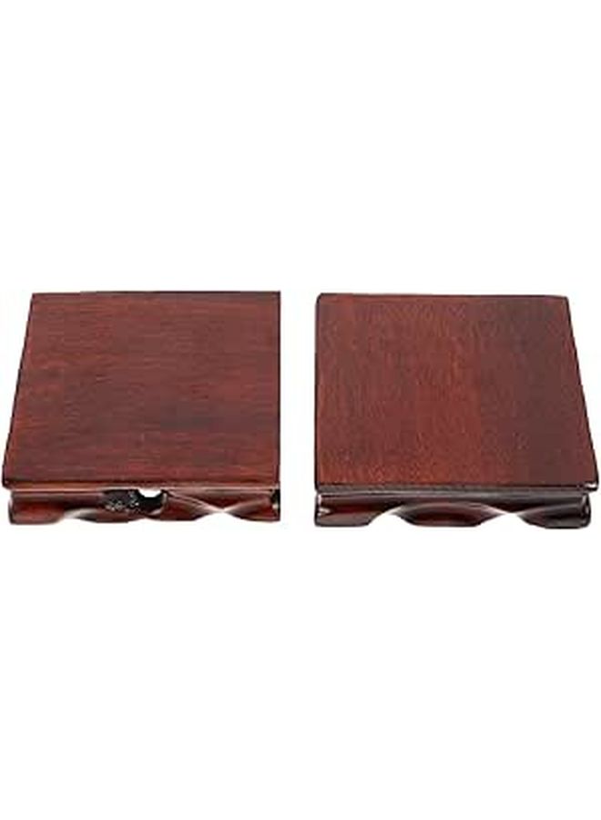 Solid Wood Display Stand 10x10x2 7cm for Teapot Vase Pedestal Vintage Home Decor - Image 1