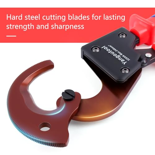 Yangoutool Ratchet Cable Cutter Heavy Duty for Copper and Aluminum Cables, 240mm² Capacity, Sharp Polished Edges, Ideal for Cutting Large Armored Electrical Wires, Perfect for Electricians - Image 4