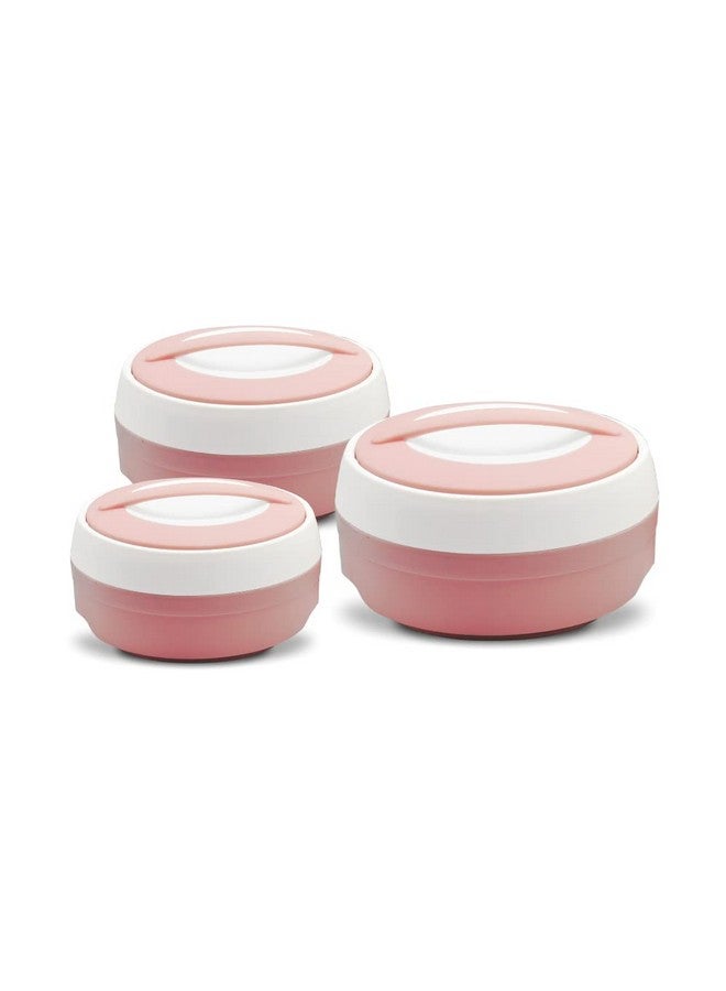 ASIAN Plastic Casserole Inner Stainless Steel Casserole Gift Set of 3 (600 ml, 1000 ml, 1500 ml), (Pestal Pink) | PU Insulated | BPA Free | Food Grade | Hot & Cold | Easy to Carry - Image 3