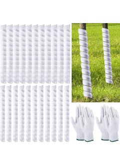 Nuenen 24 Pcs Plastic Tree Trunk Protectors 158 in Long 2 Size Spiral Tree Guard Diameter 19 in 22 in Tree Bark Protector Tree Wraps to Protect Plant from Deer Rabbits Cats Rodent Mower