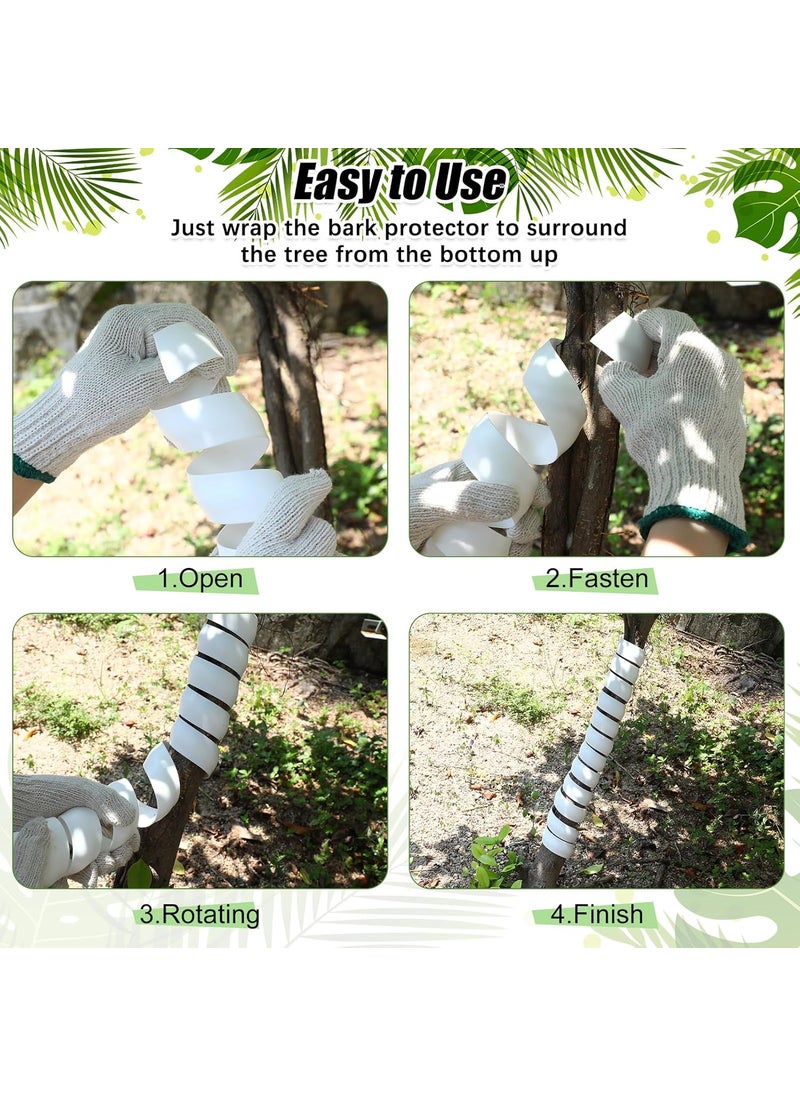 Nuenen Nuenen 24 Pcs Plastic Tree Trunk Protectors 158 in Long 2 Size Spiral Tree Guard Diameter 19 in 22 in Tree Bark Protector Tree Wraps to Protect Plant from Deer Rabbits Cats Rodent Mower  - Image 4