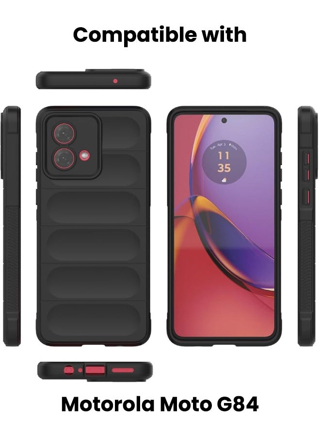 Motorola Moto G84 Case, Soft TPU Shockproof Skin Feel Case Cover for Motorola Moto G84 5G, Black - Image 2