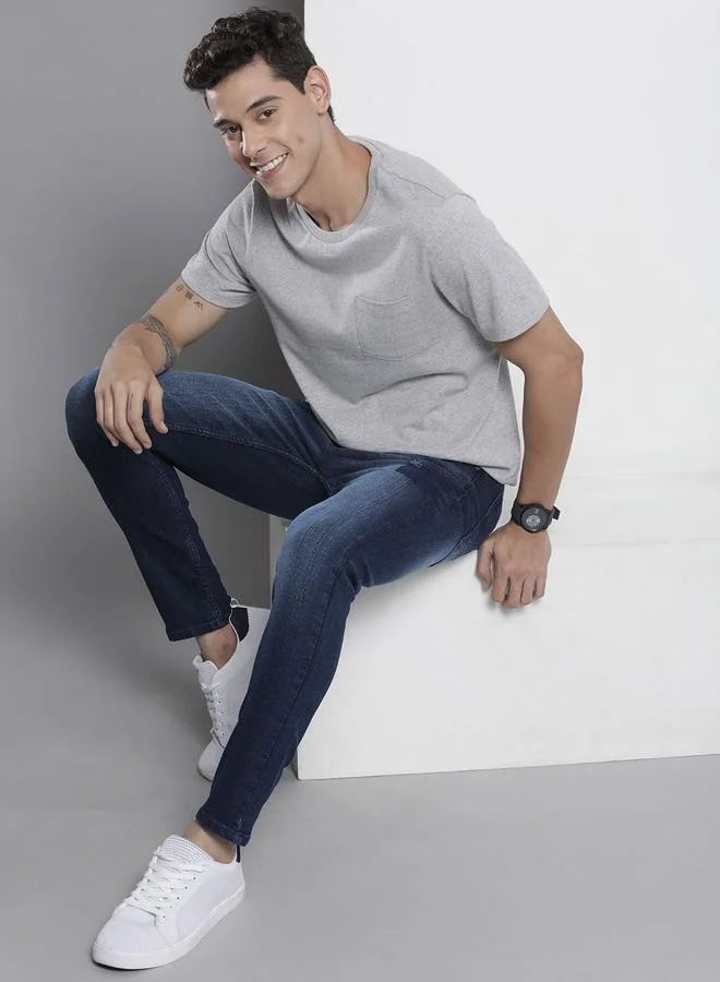 The Indian Garage Co Blue The Indian Garage Co Men Mid Rise Faded Skinny Jeans for Men | Best Price UAE