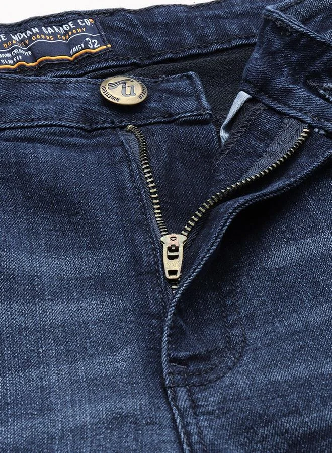 The Indian Garage Co Blue The Indian Garage Co Men Mid Rise Faded Skinny Jeans for Men | Best Price UAE