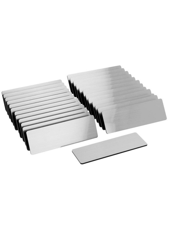 ExcelMark Blank Name Tag/Badge With Magnetic Backing 1 X 3 (25 Pack Silver) - Image 1