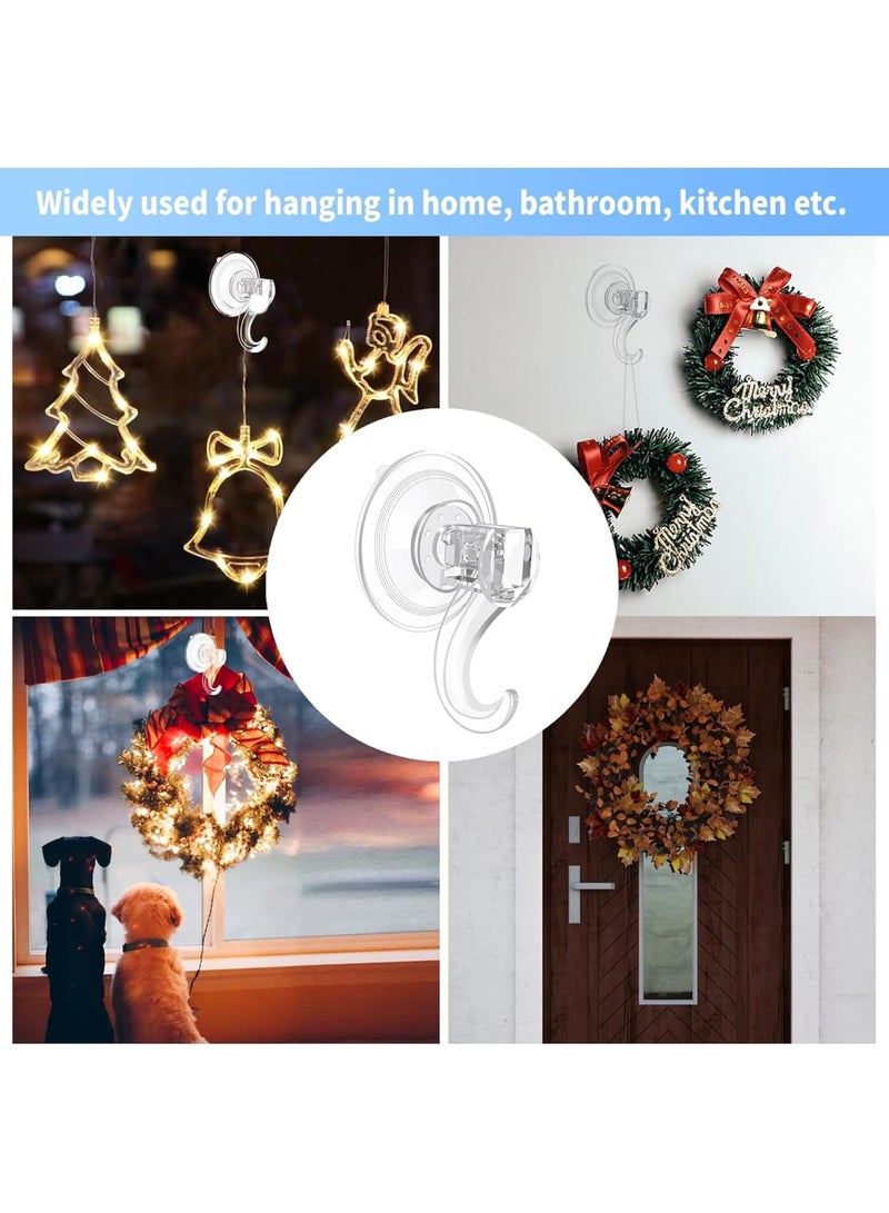 Zikra Suction Cup Hooks for Shower, 4 Pcs Reusable Strong Waterproof Shower Hooks, Heavy Duty Clear Vacuum Suction Hanger for Glass Doors, Bathrooms, Showers, Kitchens, Towels - Image 5