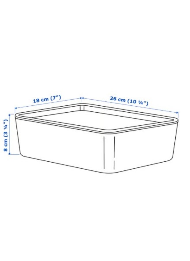 IKEA (IKEA) Box with lid, dark grey-beige, 18x26x8 cm  - Image 4