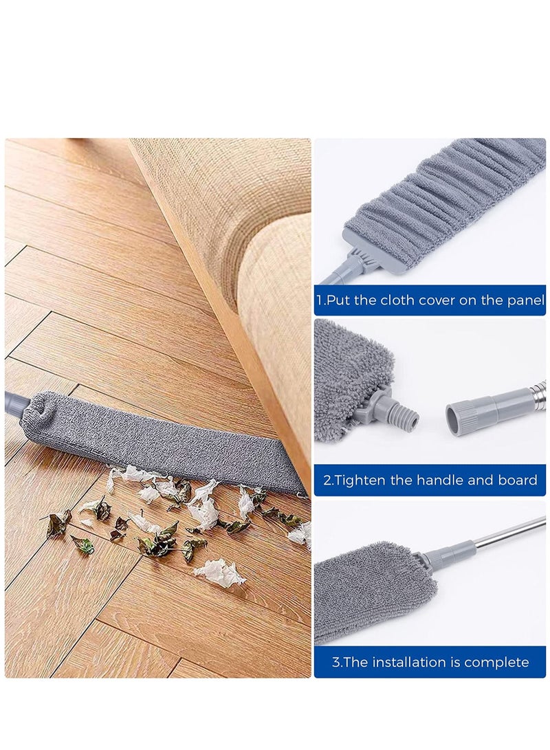 Retractable Gap Dust Cleaner Cleaning Tools with 2 Microfiber Dusting Cloths Long Handle 60 inches Washable and Retractable Duster Brush for Cleaning Under Appliances Furniture Couch Fridge - Image 5