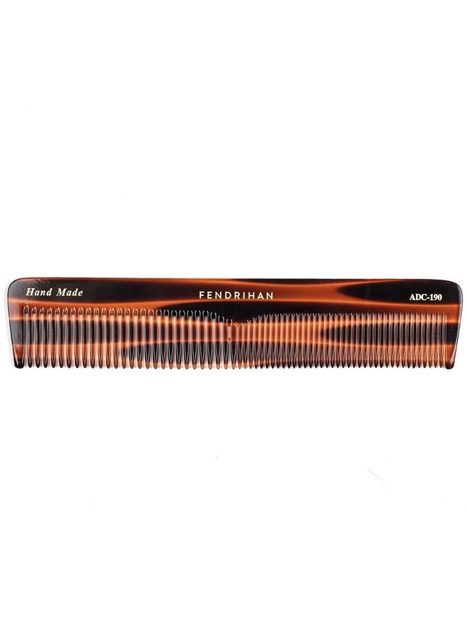 Fendrihan - Hand Finished Large Double Tooth Comb For Men Faux Tortoise (7.3 Inches) - Image 1