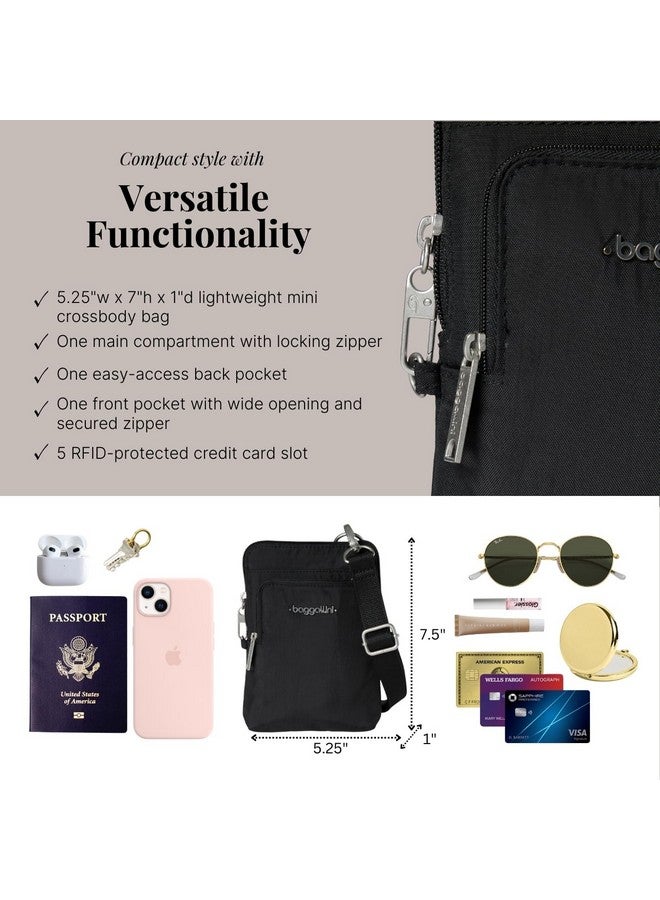 Baggallini Womens Securtex® Anti-theft Activity Crossbody Bag Cross Body, Black - Image 4