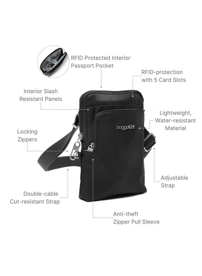 Baggallini Womens Securtex® Anti-theft Activity Crossbody Bag Cross Body, Black - Image 3