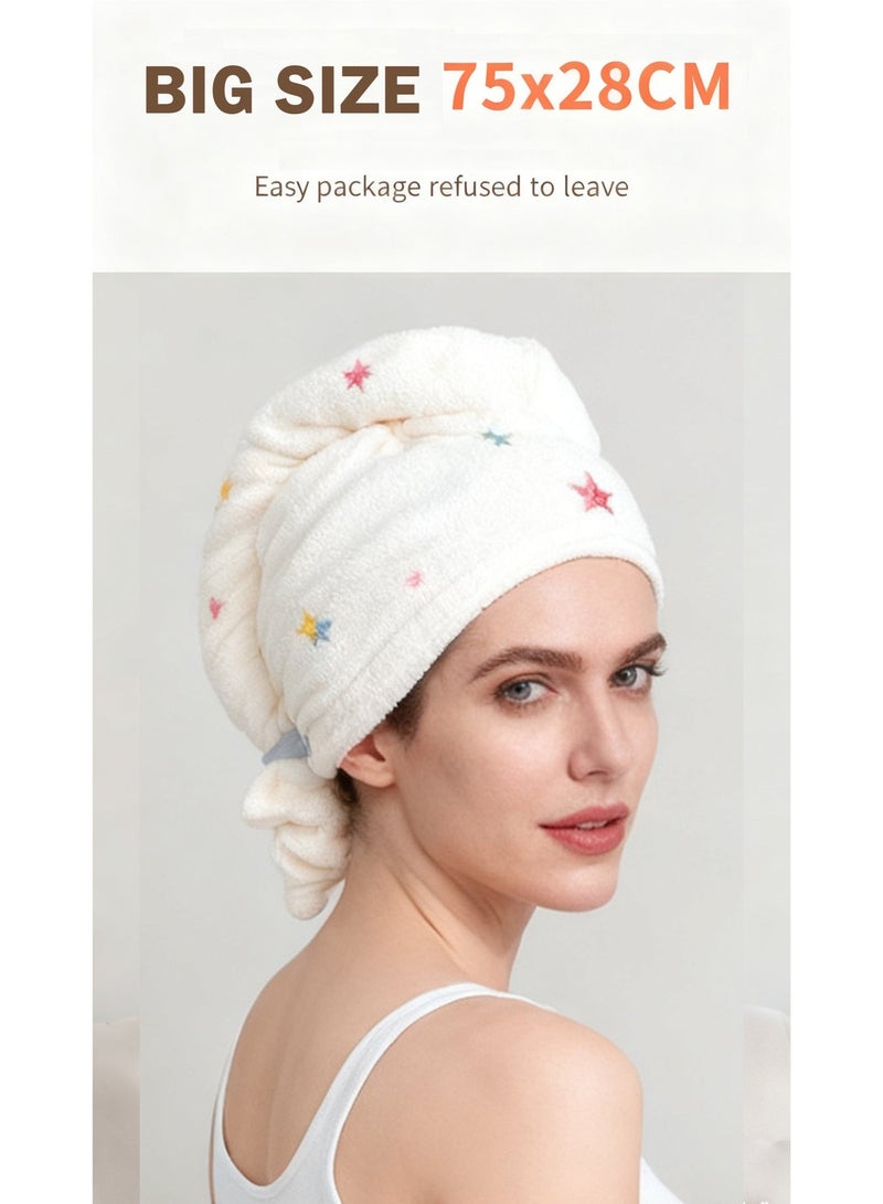 Hair Towel Microfiber Hair Drying Towel big size 75*28 cm for wet hair - Image 2