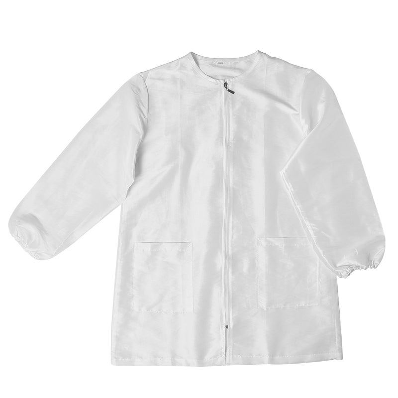 Long Sleeve Beauty Technician Overalls Water-proof SPA Salon Suit Attractive Hair Dyeing Clothes (White, L) - Image 1
