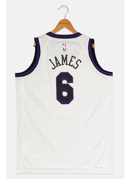 Nike Nike x NBA Kids Boy Dri-Fit Sleeveless Basketball Jersey, White  - Image 2
