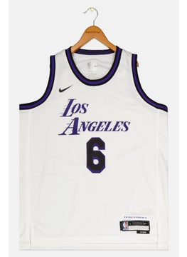 Nike Nike x NBA Kids Boy Dri-Fit Sleeveless Basketball Jersey, White  - Image 1