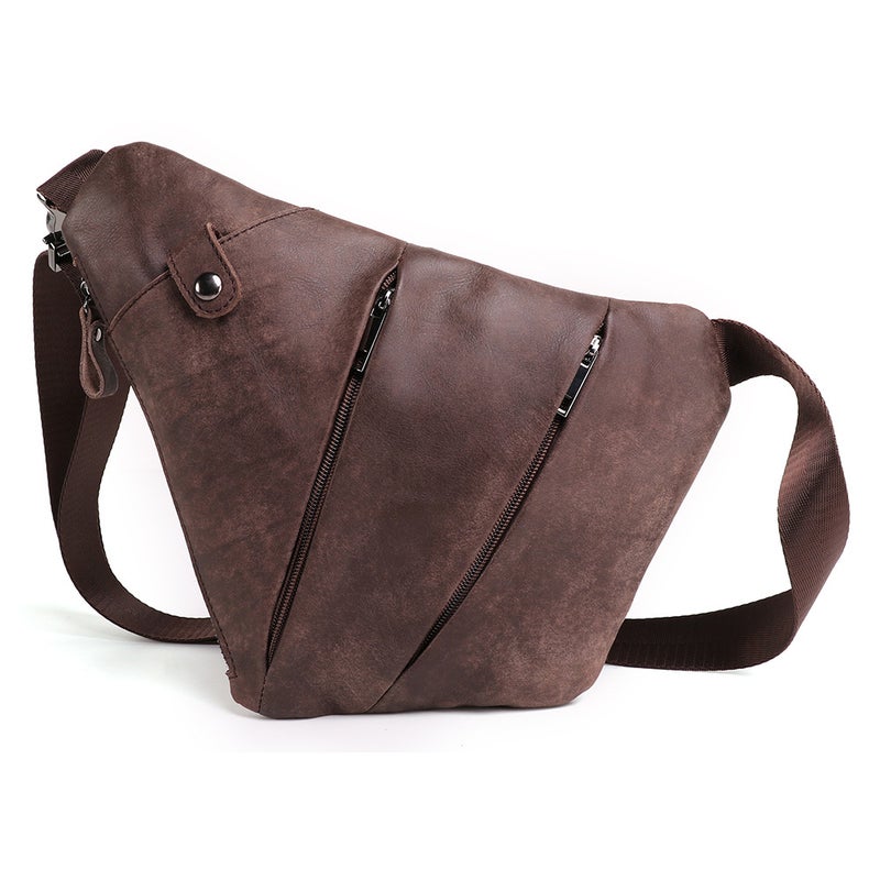 High-End Genuine Leather Crossbody Bag Large Capacity Retro Men'S Shoulder Bag Multi-Functional Adjustable Shoulder Strap Men'S Bag - Image 1