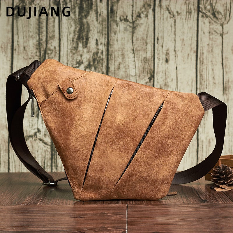 High-End Genuine Leather Crossbody Bag Large Capacity Retro Men'S Shoulder Bag Multi-Functional Adjustable Shoulder Strap Men'S Bag - Image 2