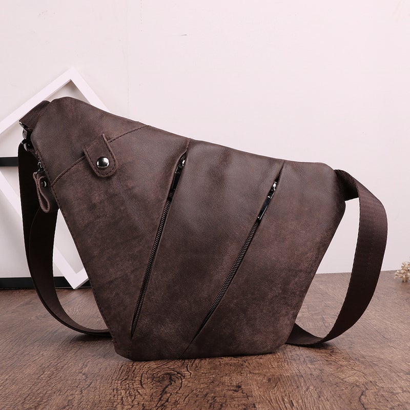High-End Genuine Leather Crossbody Bag Large Capacity Retro Men'S Shoulder Bag Multi-Functional Adjustable Shoulder Strap Men'S Bag - Image 5