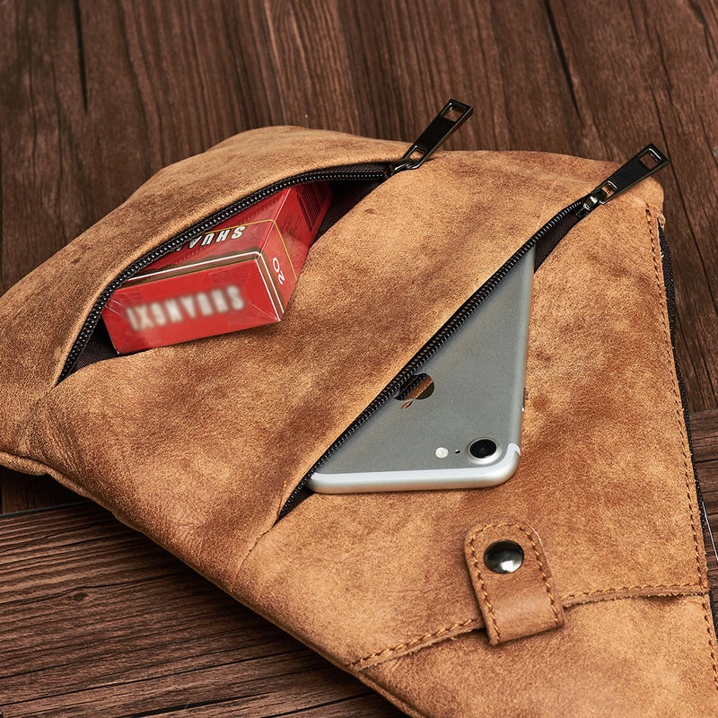 High-End Genuine Leather Crossbody Bag Large Capacity Retro Men'S Shoulder Bag Multi-Functional Adjustable Shoulder Strap Men'S Bag - Image 4