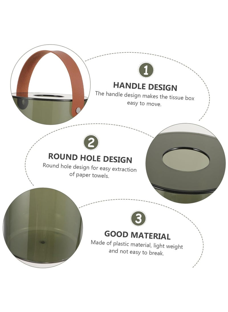 SYOSI Box Tissue Storage Box Paper Towel Holder Car Napkin Holders Modern Round Tissue Dispenser Tissue Napkin Organizer Toilet Paper Holder Retro Decor Paper Output Dining Table Plastic - Image 2