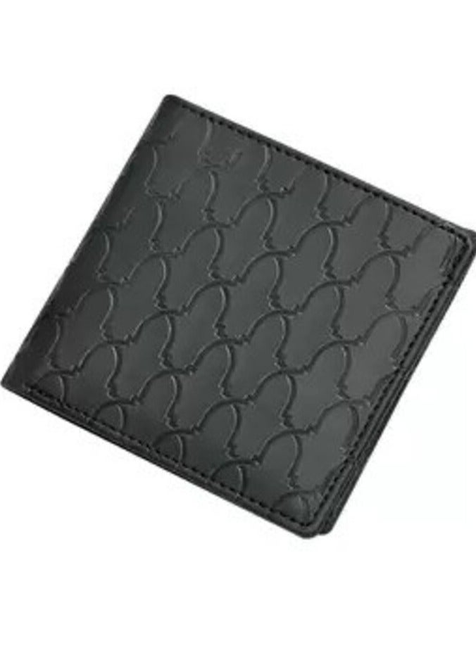 إف اي أس  محفظة FIS إيطالية من البولي يوريثين بتصميم ثنائي الطي من البولي يوريثين للرجال، نافذة لبطاقة الهوية، 6 فتحات للبطاقات، جيبين جانبيين، مقصورات مقسمة للفواتير، لون أسود، مقاس مغلق 100 × 105 ملم - FSPQBKD1