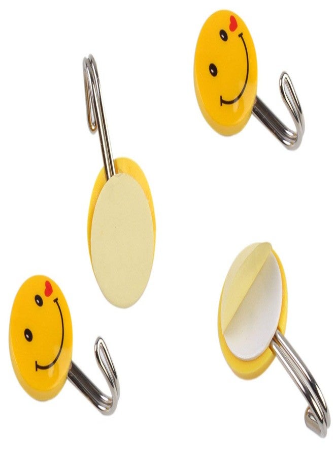 Hookcart Plastic Self Adhesive Smiley Wall Hooks, Plastic Wall Hanging Hook, Wall Hook Holder Door Hanger, Load Capacity 0.5Kg (Set of 5 - Multicolor) - Image 3
