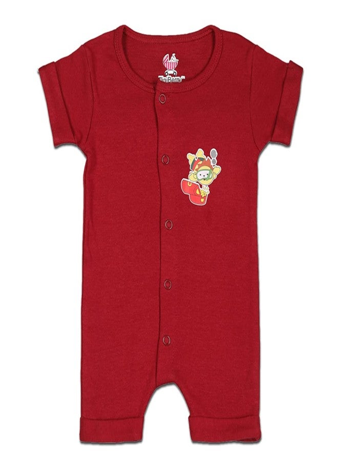 TiniBerry Cotton Rompers Sleepsuits Jumpsuit Knee Lant Rompers Bodysuits Cotton Half Sleeve Rompers Gift Set Half Sleeves Onesies for Infant Pack of 3 (12-18 Months, Yellow Black Maroon) - Image 3