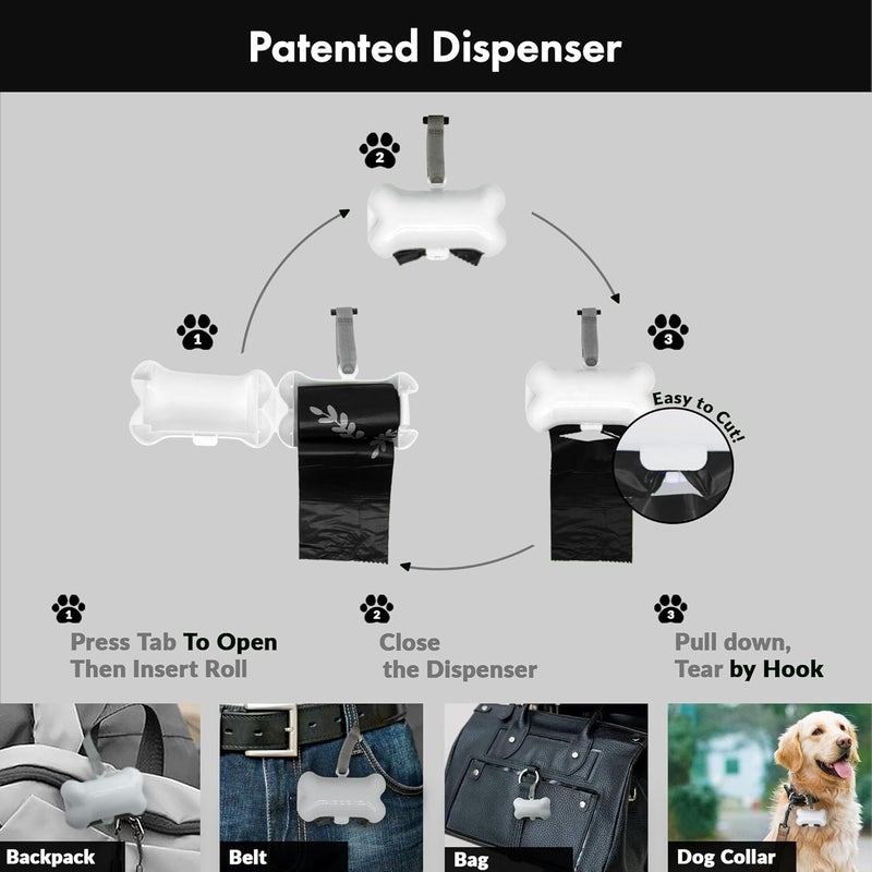 Gorilla Supply Dog Poop Waste Bags with Dispenser and Leash Tie, 9" x 13", Black, 1000 Count - Image 3