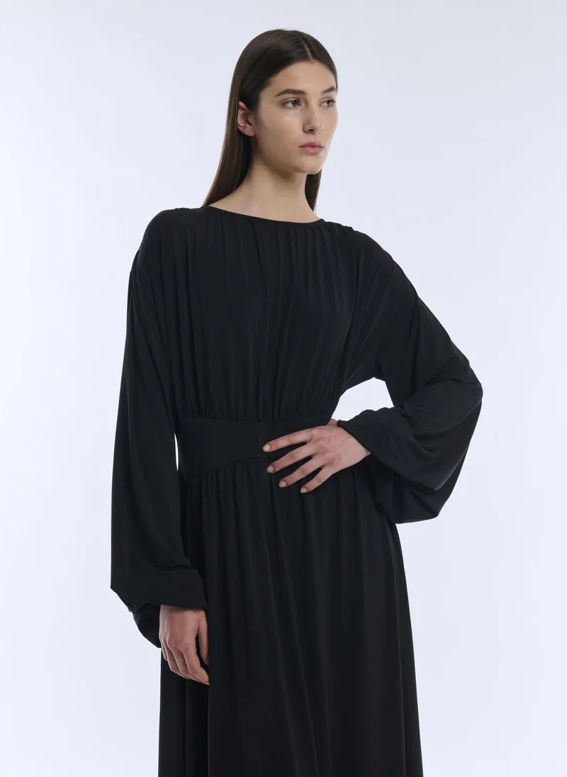 Iyal  Ruched Waist Jersey Dress for Women | Best Price UAE