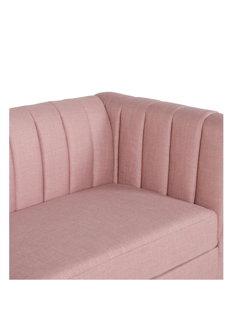 Alif FURNITURE - 3-Seater Contemporary Channel Stitched Sofa 210x80x75cm - Pink - Image 1