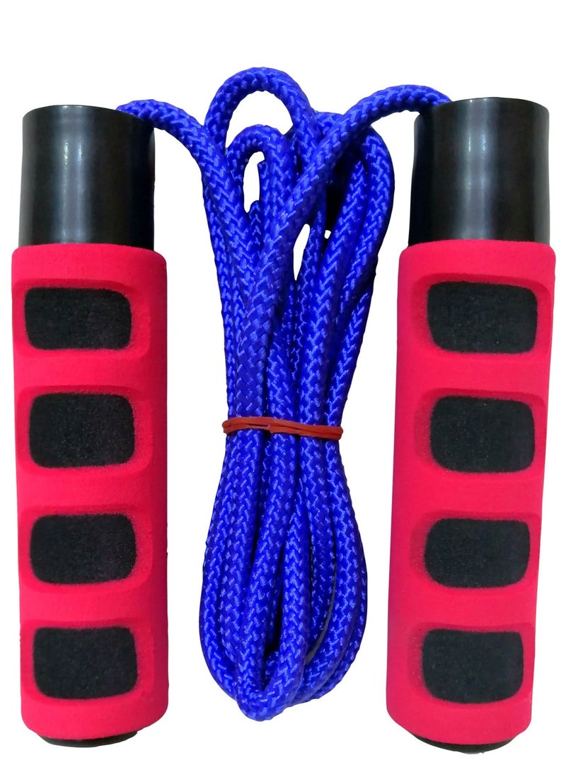 Generic Adjustable Jump Rope with Bearing Foam Handles Red & Assorted Rope  - Image 1