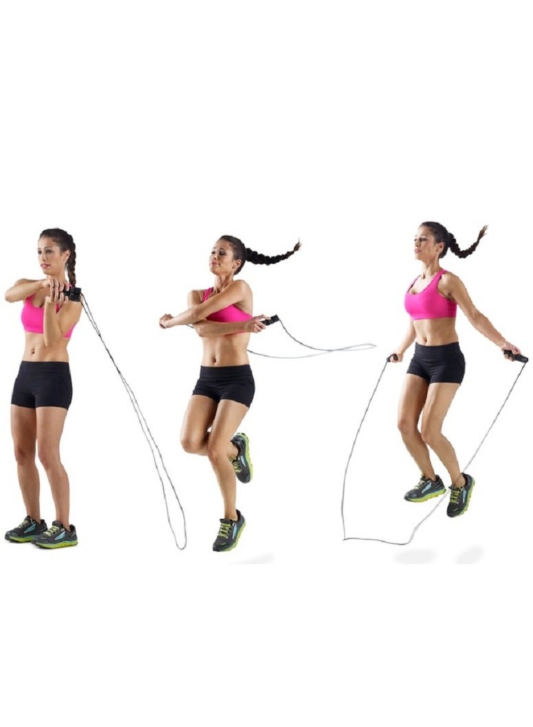 Generic Adjustable Jump Rope with Bearing Foam Handles Red & Assorted Rope  - Image 3
