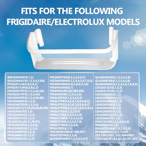 LFORBB UPGRADE 240323002 Refrigerator Door Shelf Bin Replacement Part, Compatible with Frigidaire FGHS2631PF4A, FGHS2655PF5A, FGHS2655PF4, DGUS2645LF6A,FGUS2642LF2 Bottom Shelf with 2 Soda Can Organizer - Image 5