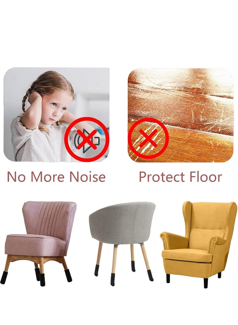 أوزيغالور 16 عبوة جوارب أرجل كراسي محبوكة عالية المرونة سوداء اللون عالية المرونة، واقيات أرضية للحركة وتقليل الضوضاء. - Image 5