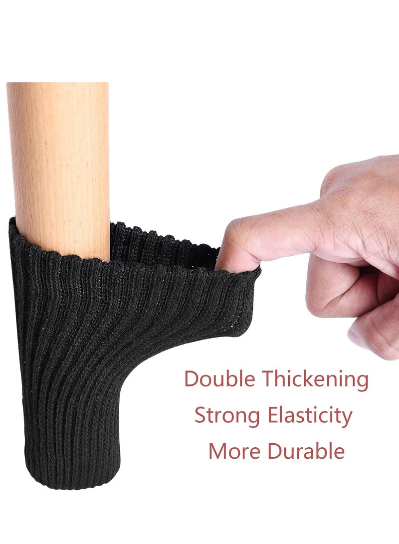 أوزيغالور 16 عبوة جوارب أرجل كراسي محبوكة عالية المرونة سوداء اللون عالية المرونة، واقيات أرضية للحركة وتقليل الضوضاء. - Image 3