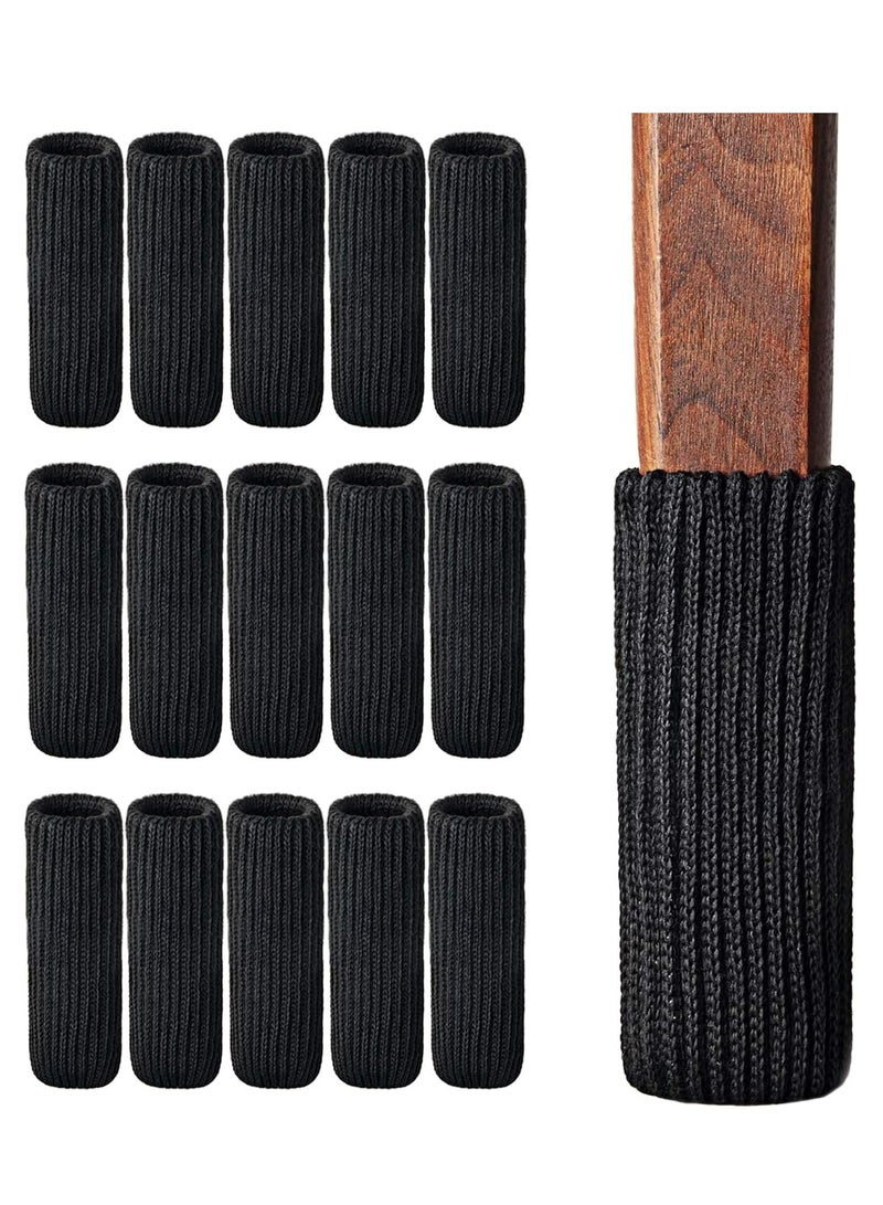 أوزيغالور 16 عبوة جوارب أرجل كراسي محبوكة عالية المرونة سوداء اللون عالية المرونة، واقيات أرضية للحركة وتقليل الضوضاء. - Image 1