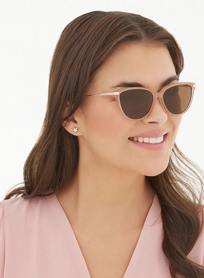30Sundays 30Sundays LILY,Women Sunglasses, Cat Eye Sunglasses, UV Protection: UV400 (Beige,Brown)