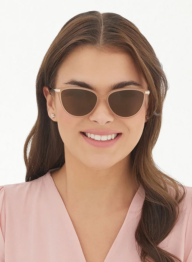 30Sundays 30Sundays LILY,Women Sunglasses, Cat Eye Sunglasses, UV Protection: UV400 (Beige,Brown)