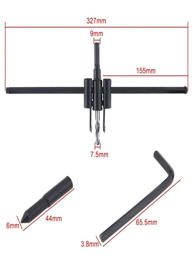 uptodateproducts مجموعة أدوات قطع ثقوب دائرية للخشب من نوع الطائرات، مصنوعة من سبائك فولاذية قابلة للتعديل، بقطر 30-300 مم، مزودة بريشة مثقاب لاسلكية بقطر 8 مم. - Image 3