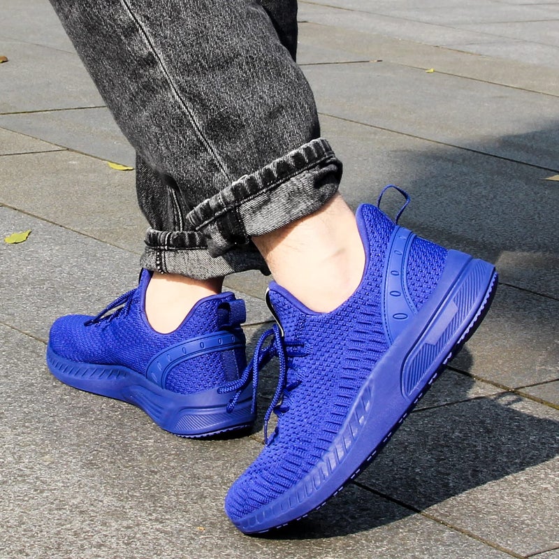 Feethit Mens Slip On Walking Shoes Blade Tennis Shoes Non Slip Running Shoes Lightweight Workout Shoes Breathable Mesh Fashion Sneakers Royal Blue Size 10.5 - Image 2