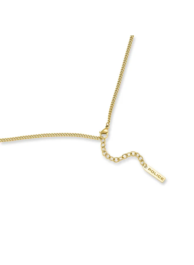 بوليس Taper GoldPlated Necklace  Sleek Chain with StudEmbedded Tag and Signature
