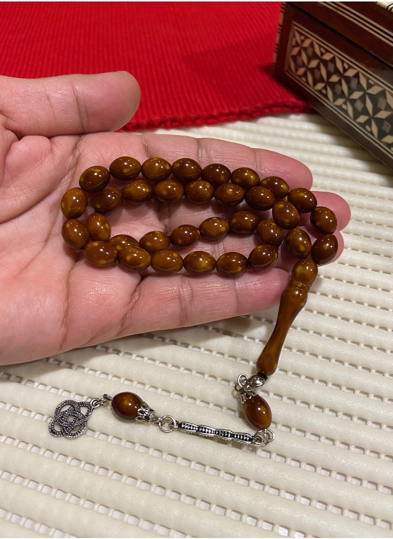 just naturals - Faturan Bakelite Prayer Beads For Men 33 Beads Size 8mm x 10.5mm - Image 1