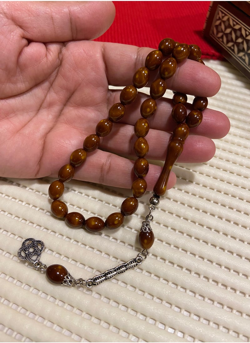 just naturals - Faturan Bakelite Prayer Beads For Men 33 Beads Size 8mm x 10.5mm - Image 1