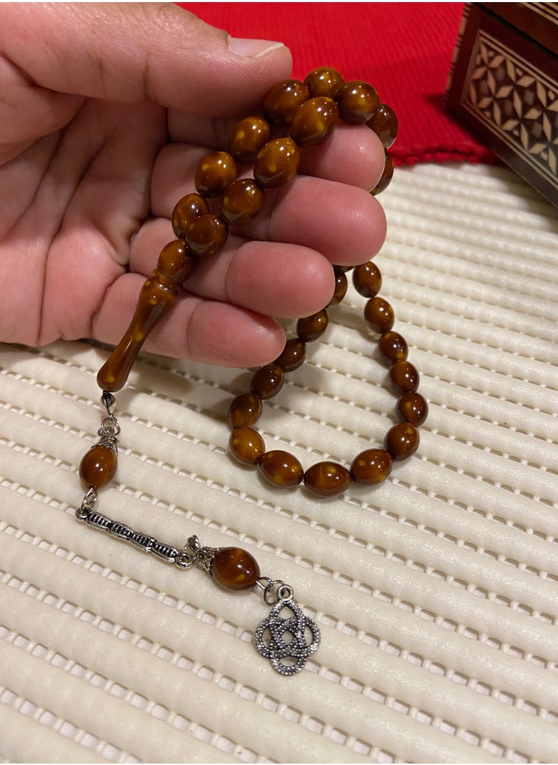just naturals - Faturan Bakelite Prayer Beads For Men 33 Beads Size 8mm x 10.5mm - Image 1