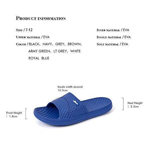 FUNKYMONKEY Men's Shower Slides - Non Slip Quick Drying Sandals for Men – Lightweight Pool Beach Bathroom Slippers Indoor Outdoor(11 M US, Royal Blue) - Image 5
