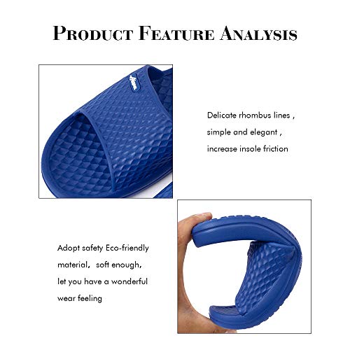 FUNKYMONKEY Men's Shower Slides - Non Slip Quick Drying Sandals for Men – Lightweight Pool Beach Bathroom Slippers Indoor Outdoor(11 M US, Royal Blue) - Image 3