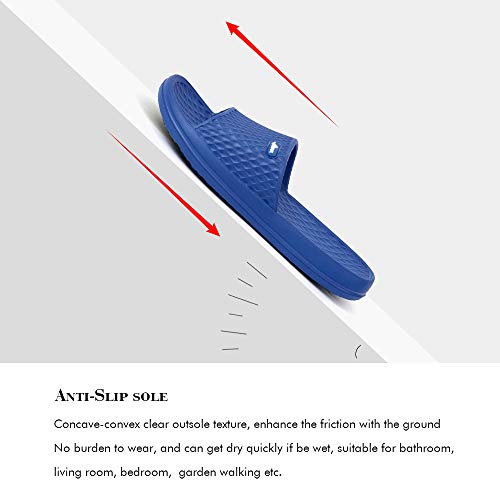 FUNKYMONKEY Men's Shower Slides - Non Slip Quick Drying Sandals for Men – Lightweight Pool Beach Bathroom Slippers Indoor Outdoor(11 M US, Royal Blue) - Image 4